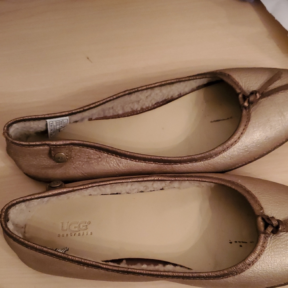 UGG Women's Metallic Gold Slippers